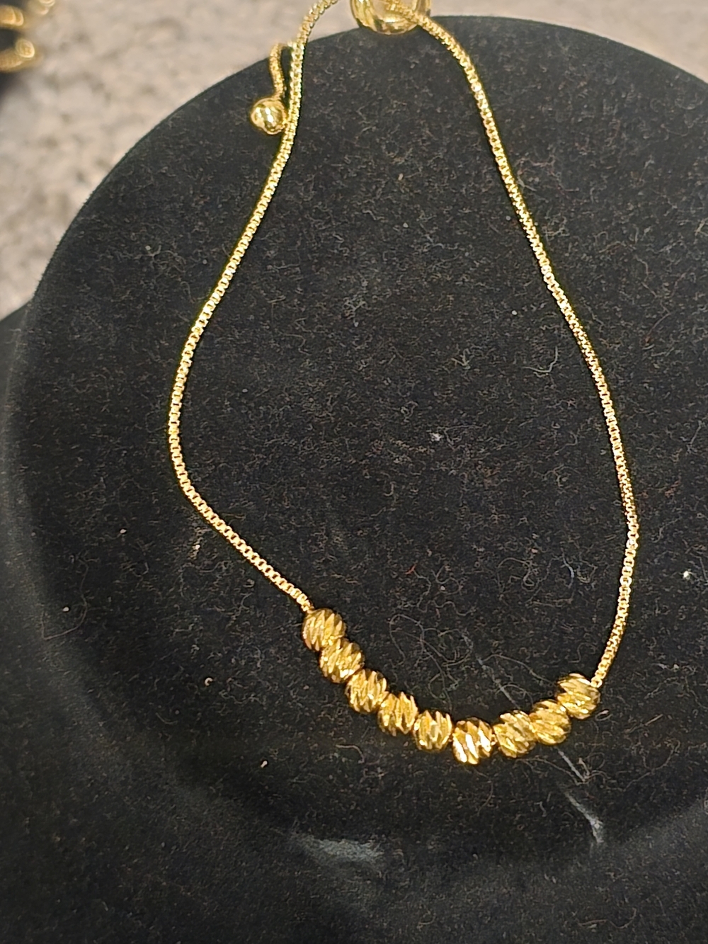 22kgp Dubai Gold Beaded Station Bracelet- Women Jewelry